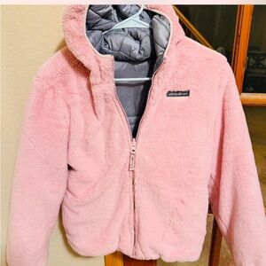 Women's Pink Fleece Puffer Jacket